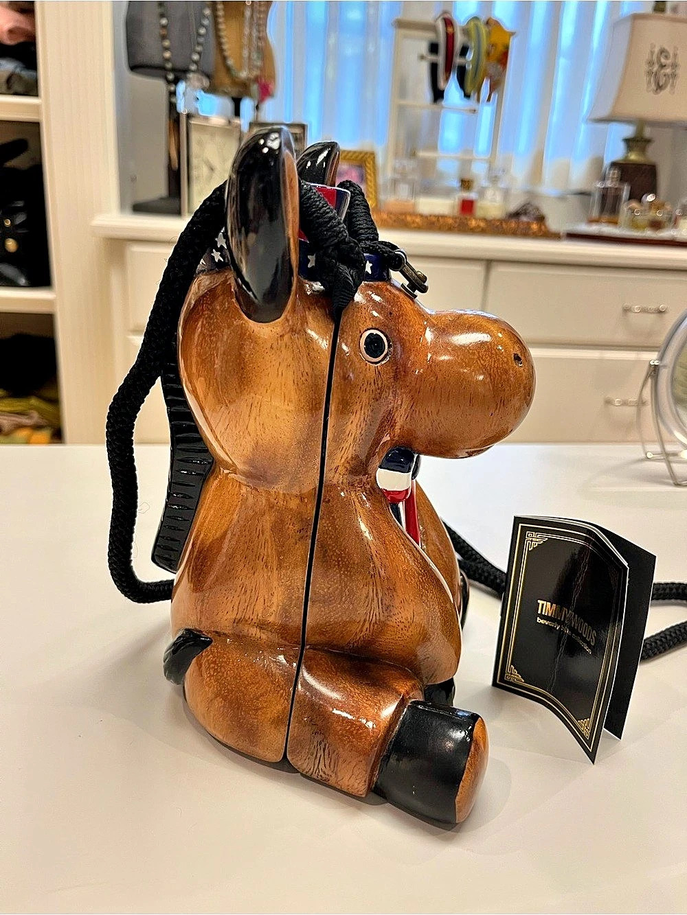 Timmy Woods Democratic Donkey Minaudiere Brown & Black - Picture 3 of 4